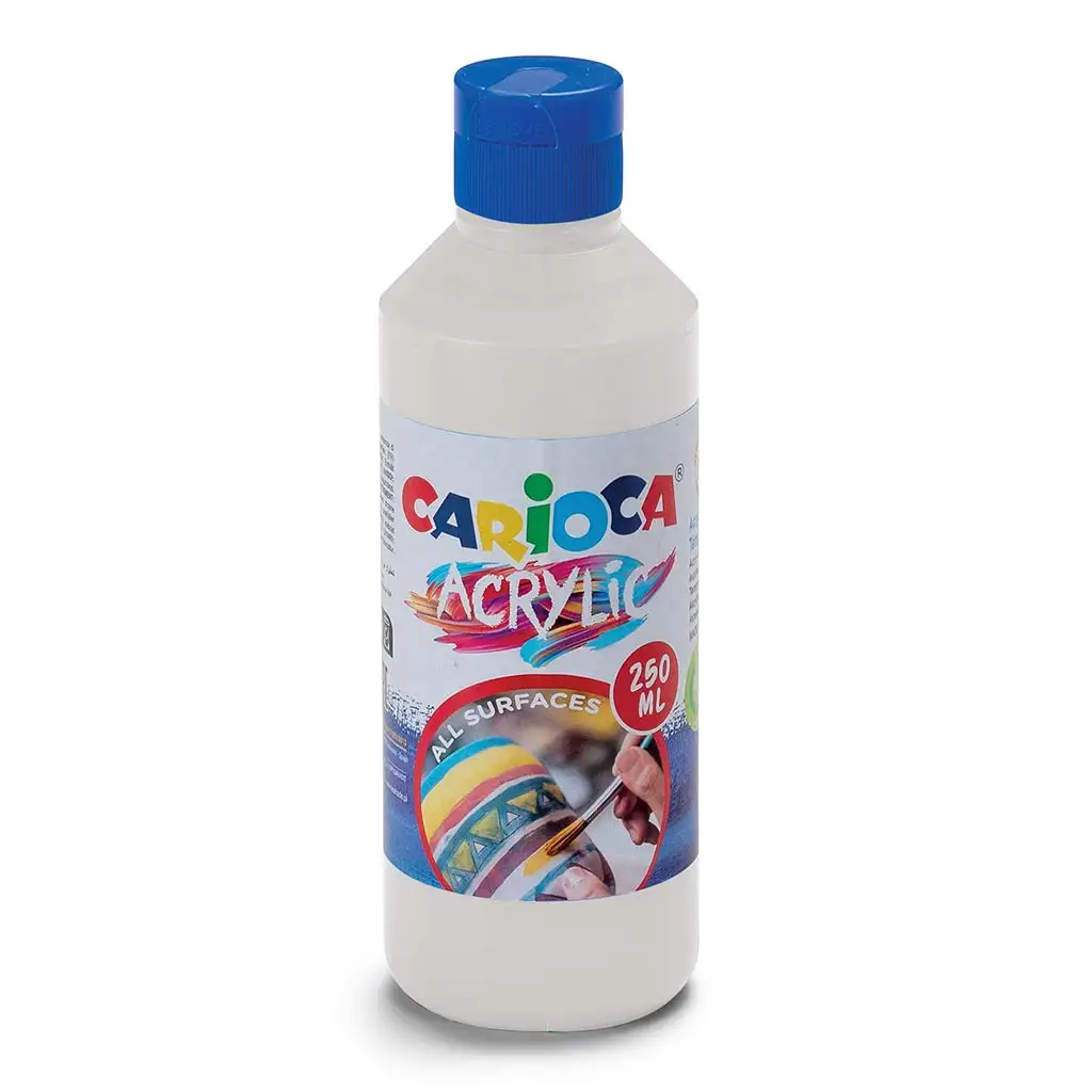 Acrylic 250ml di vernice acrilica colore bianco - Carioca