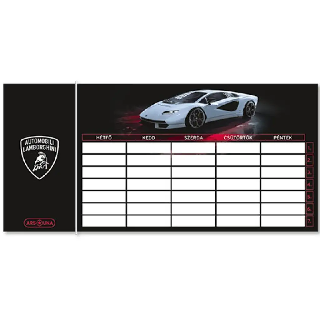 Ars Una: Orario scolastico monofacciale e bifacciale Lamborghini in colore nero