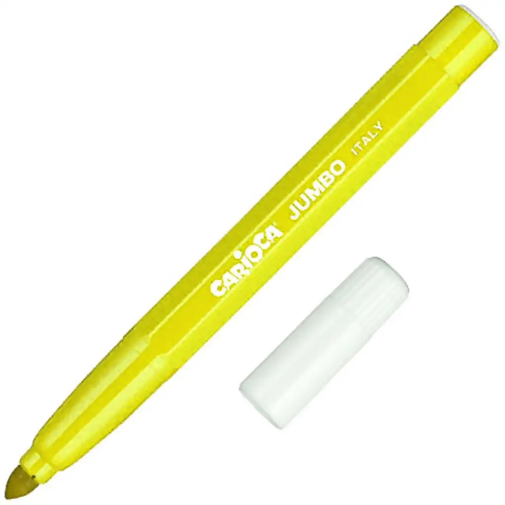 Carioca: Pennarello Jumbo lavabile colore giallo limone 1 pezzo