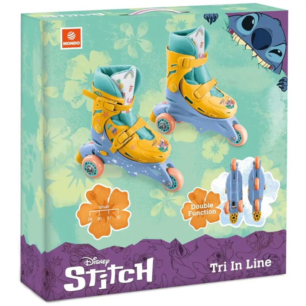 Disney+Stitch pattini in linea o a due ruote regolabili taglia 29-32 - Mondo Toys