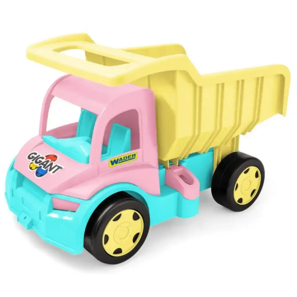 Gigante dumper gigante con capacità di carico di 150 kg in colore rosa-giallo - Wader