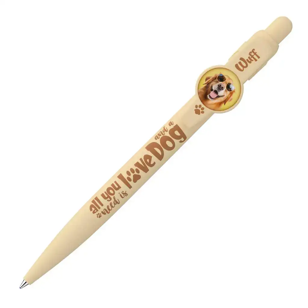 ICO: Penna a sfera con cani, colore beige