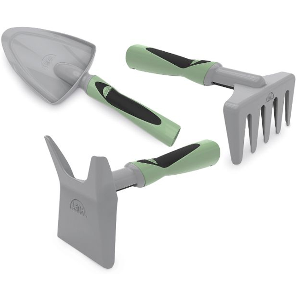 LENA: Set per sabbia da 3 pezzi, colore verde-grigio