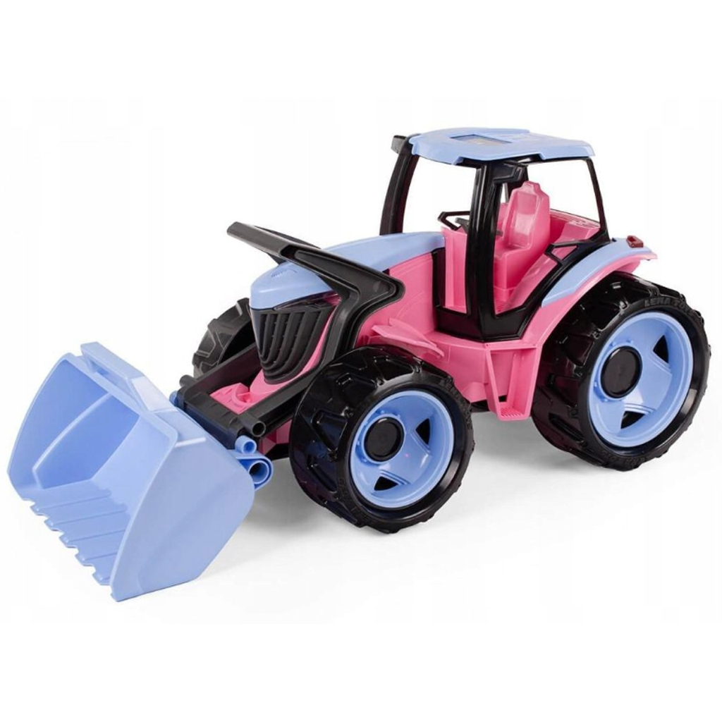 Lena: Trattore gigante con pala anteriore, colore rosa, 62 cm