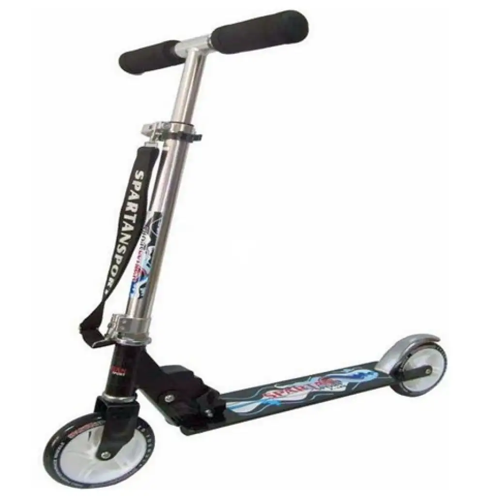 Monopattino con telaio in alluminio, colore nero-blu - Spartan