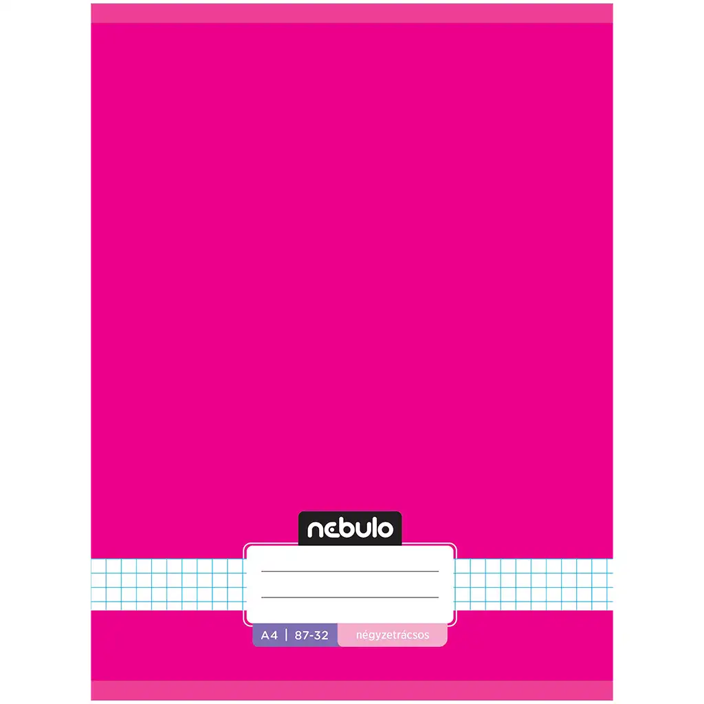 Nebulo: Quaderno a quadretti pinzato, colore neon rosa, 87-32 A/4