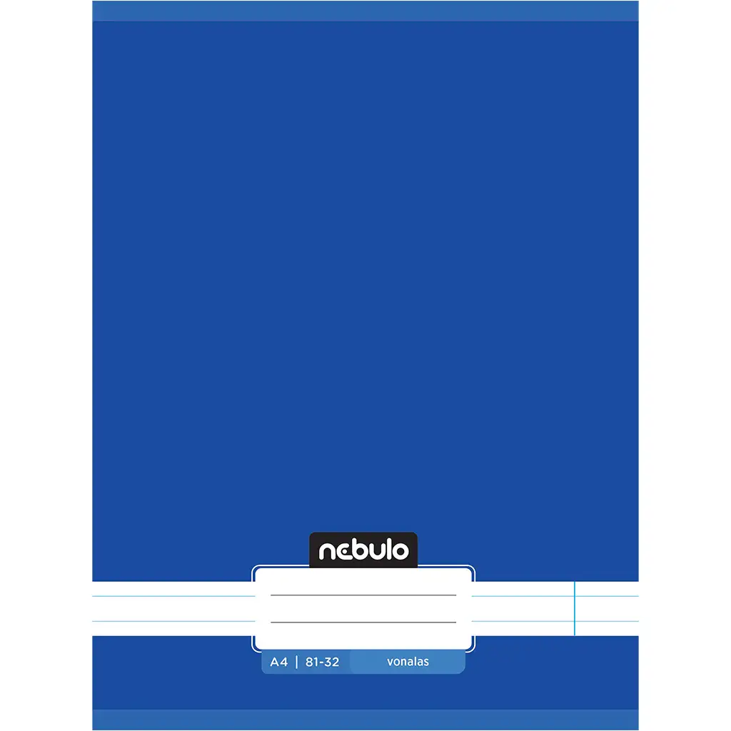 Nebulo: Quaderno a righe con punti metallici, colore blu oceano, formato A4, 81-32