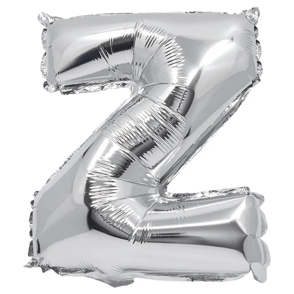 Palloncino in foglio a forma di lettera Z colore argento - 32 cm