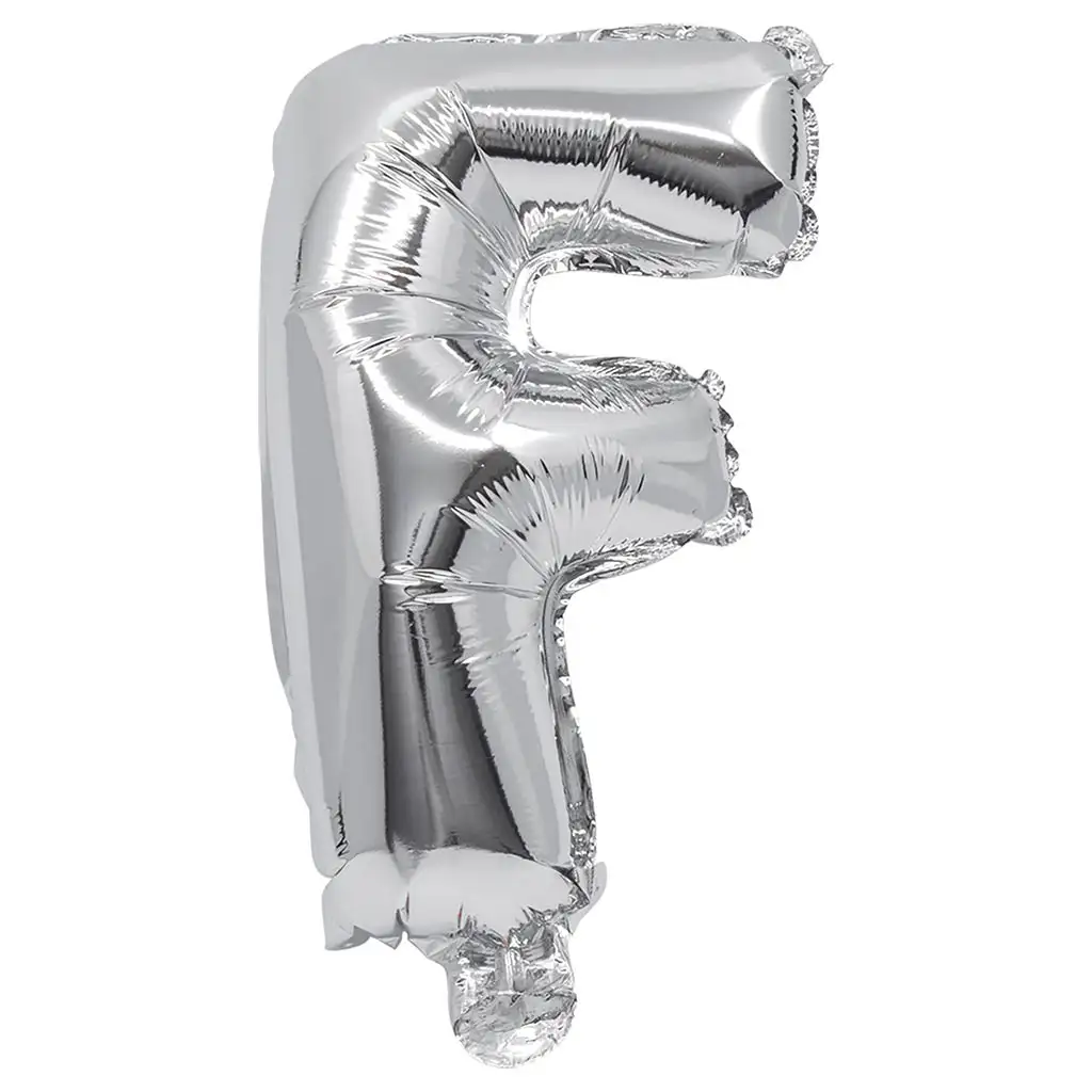 Palloncino in mylar a forma di lettera F colore argento - Lettera F 32cm