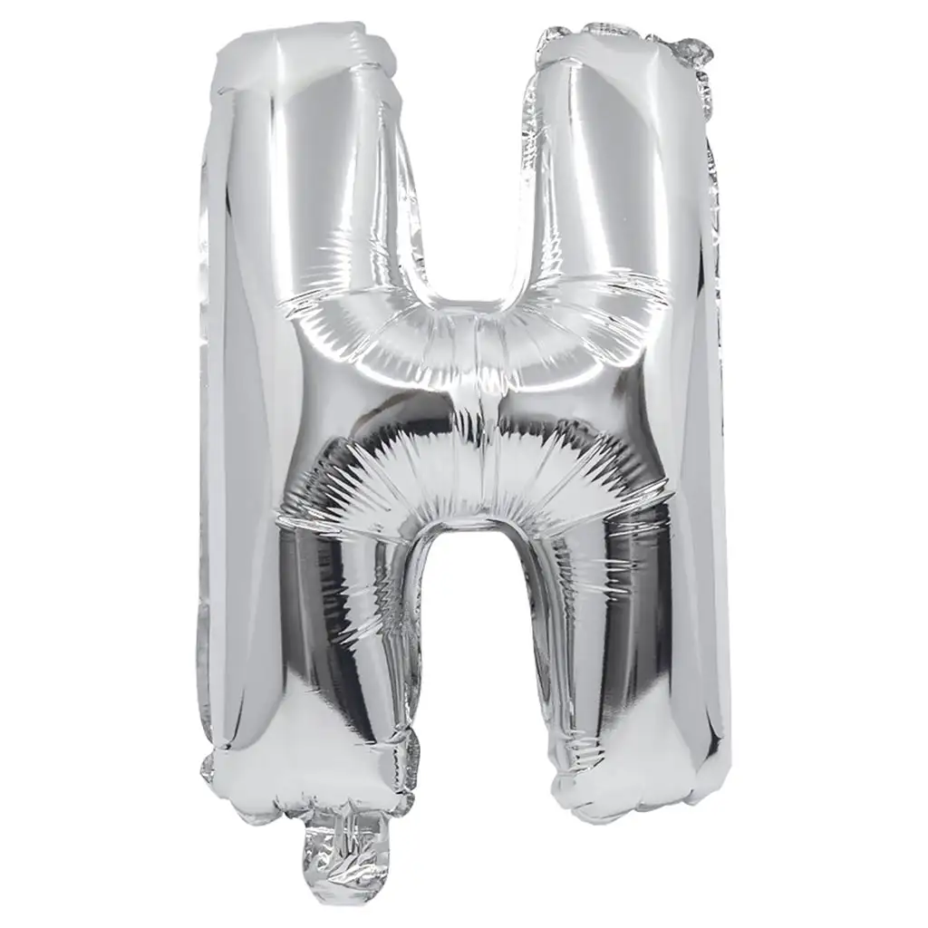 Palloncino in mylar a forma di lettera H colore argento - 32 cm