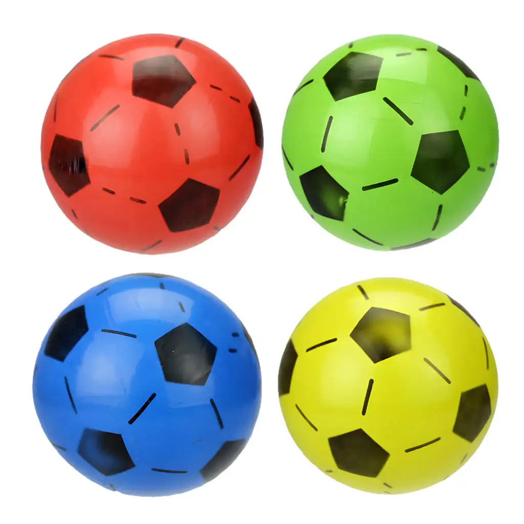 Pallone di gomma con motivo da calcio, 23 cm, disponibile in diverse varianti di colore.