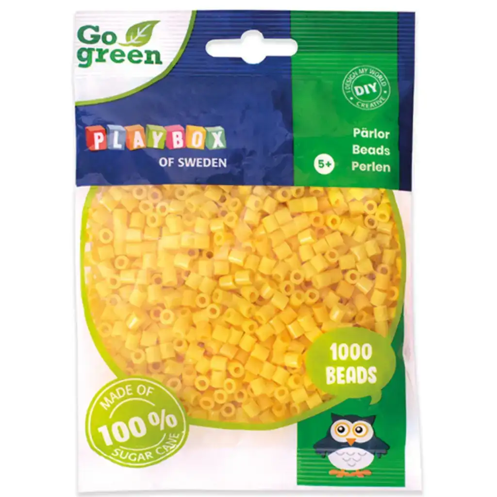 PlayBox: Go Green perline MIDI da 5mm stirabili, confezione da 1000 pezzi, colore giallo