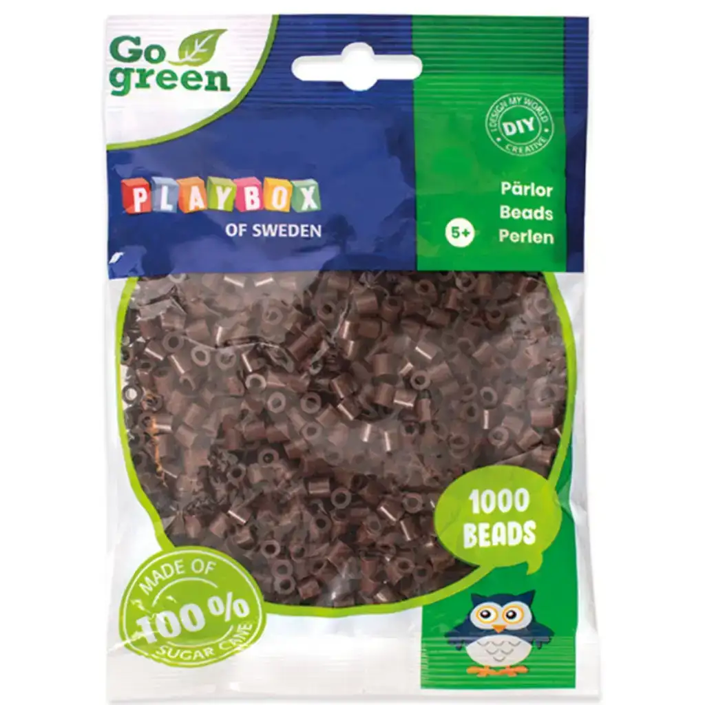 PlayBox: Go Green perline MIDI da 5mm stirabili, confezione da 1000 pezzi, colore marrone