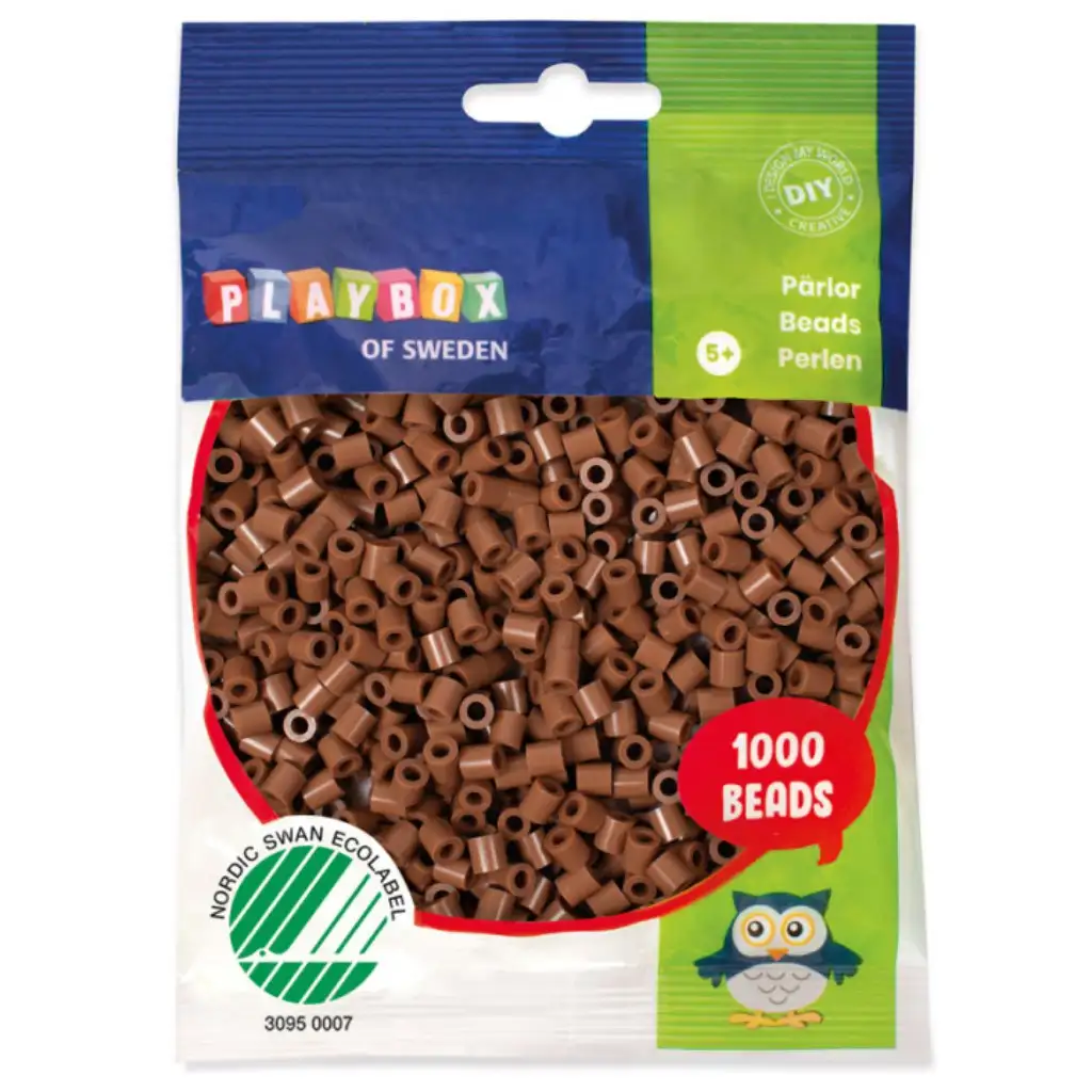 PlayBox: Perline MIDI da stirare da 5 mm, 1000 pezzi, colore marrone nougat
