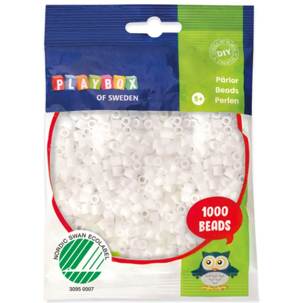 PlayBox: Perline MIDI da stirare da 5 mm, confezione da 1000 pezzi, colore bianco