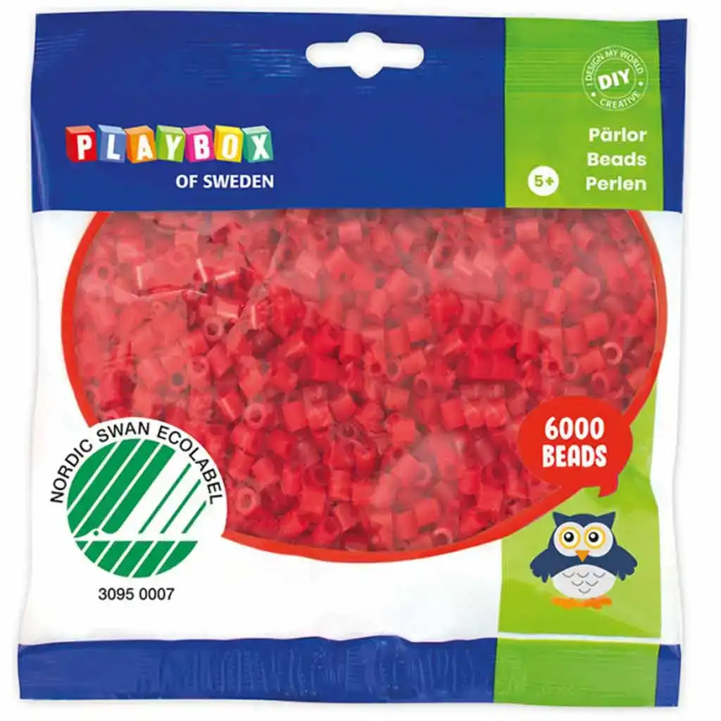 PlayBox: Perline MIDI termoadesive da 5 mm di colore rosso, confezione da 6000 pezzi.