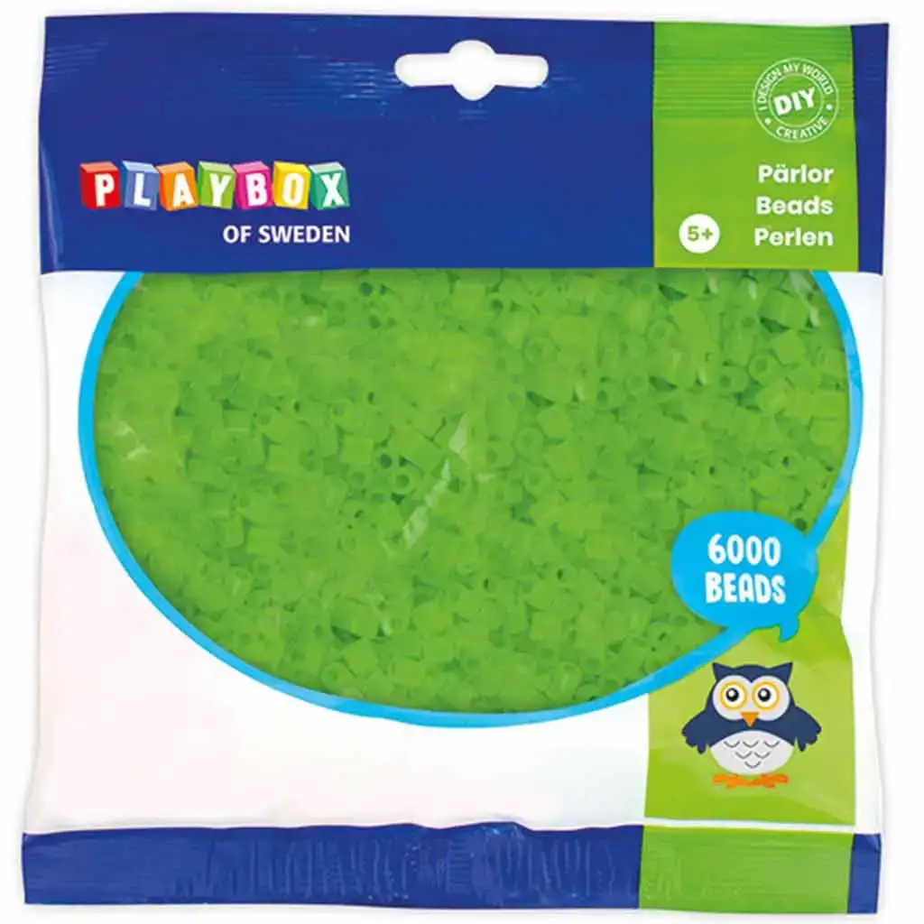 PlayBox: Perline MIDI trasparenti da stirare da 5 mm, colore verde, confezione da 6000 pezzi.