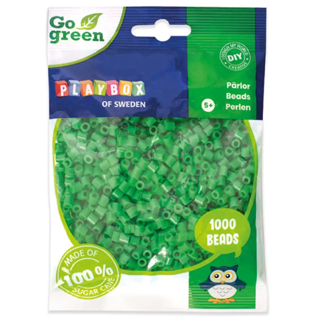 PlayBox: Perline da stirare MIDI Go Green da 5 mm, 1000 pezzi, colore verde