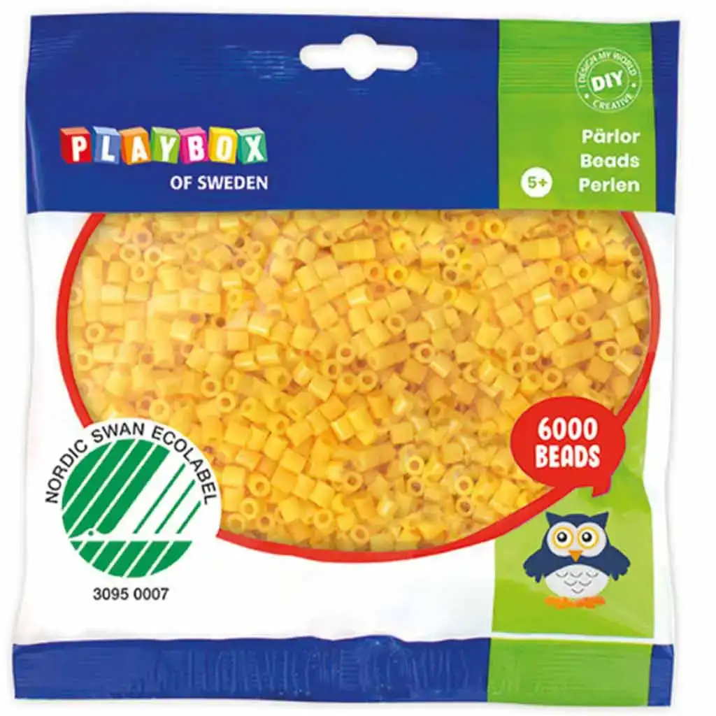 PlayBox: Perline da stirare MIDI da 5 mm colore giallo confezione da 6000 pezzi