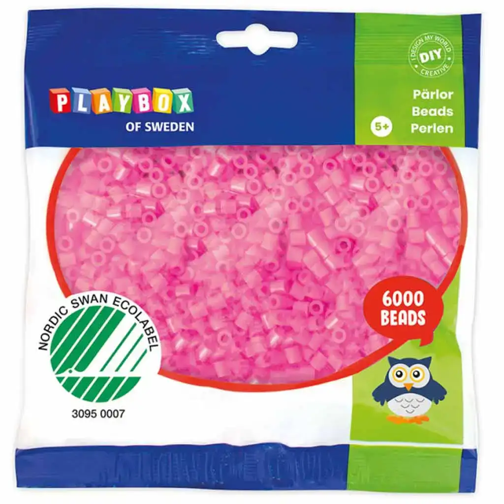 PlayBox: Perline da stirare MIDI da 5 mm colore rosa, confezione da 6000 pezzi