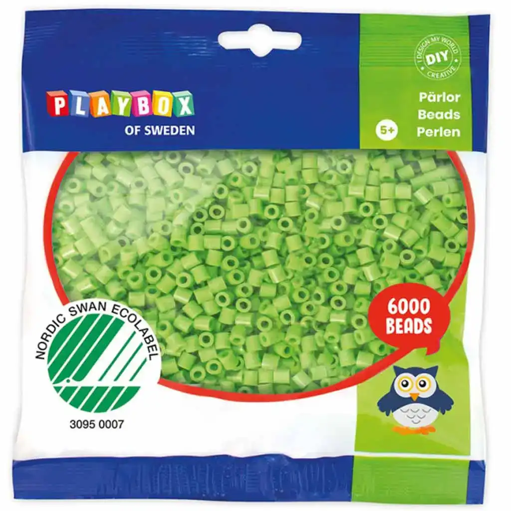 PlayBox: Perline da stirare MIDI da 5 mm colore verde chiaro confezione da 6000 pezzi