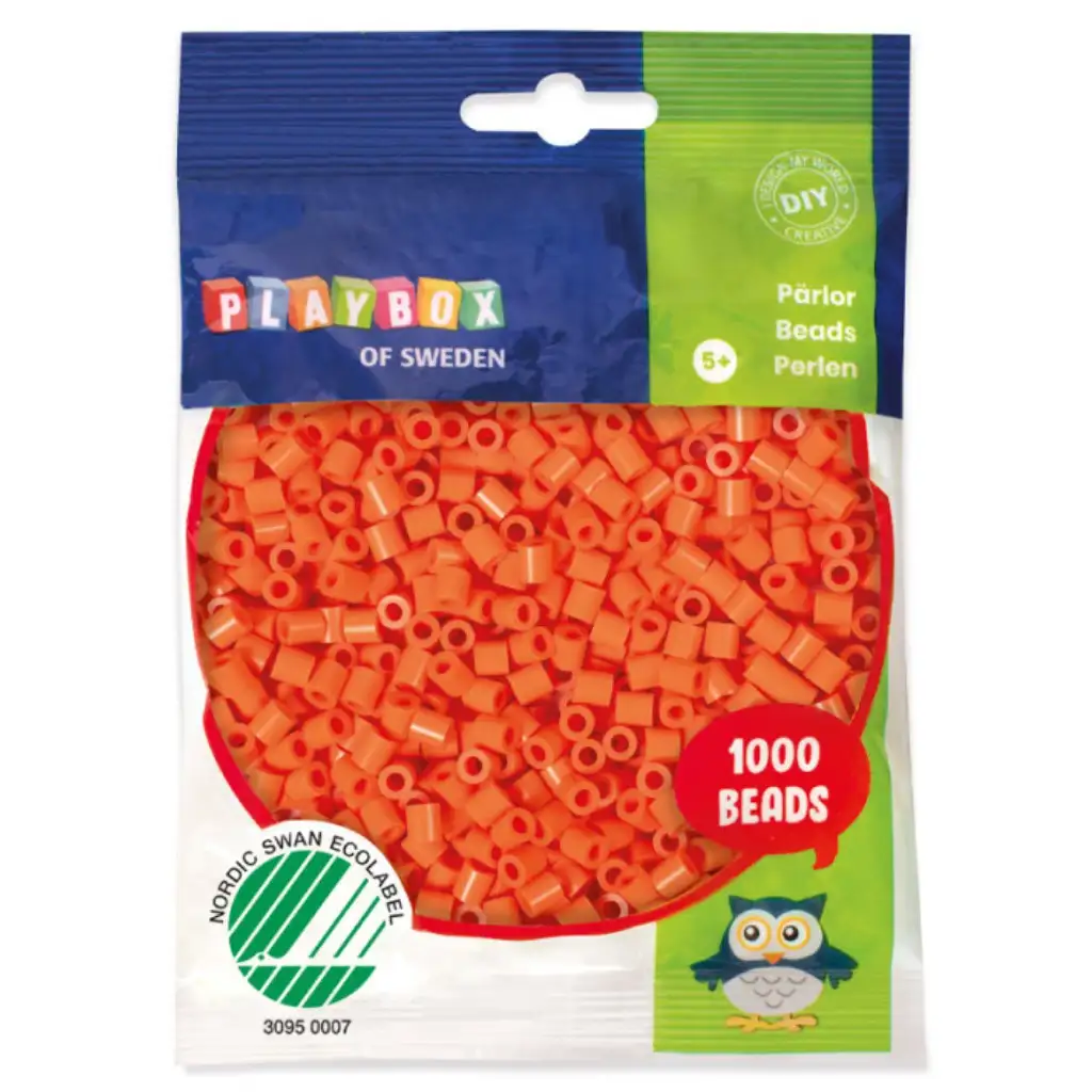 PlayBox: Perline da stirare MIDI da 5 mm, confezione da 1000 pezzi, colore arancione chiaro