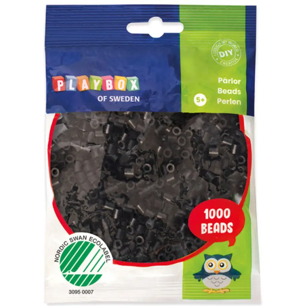 PlayBox: Perline da stirare MIDI da 5 mm, confezione da 1000 pezzi, colore nero