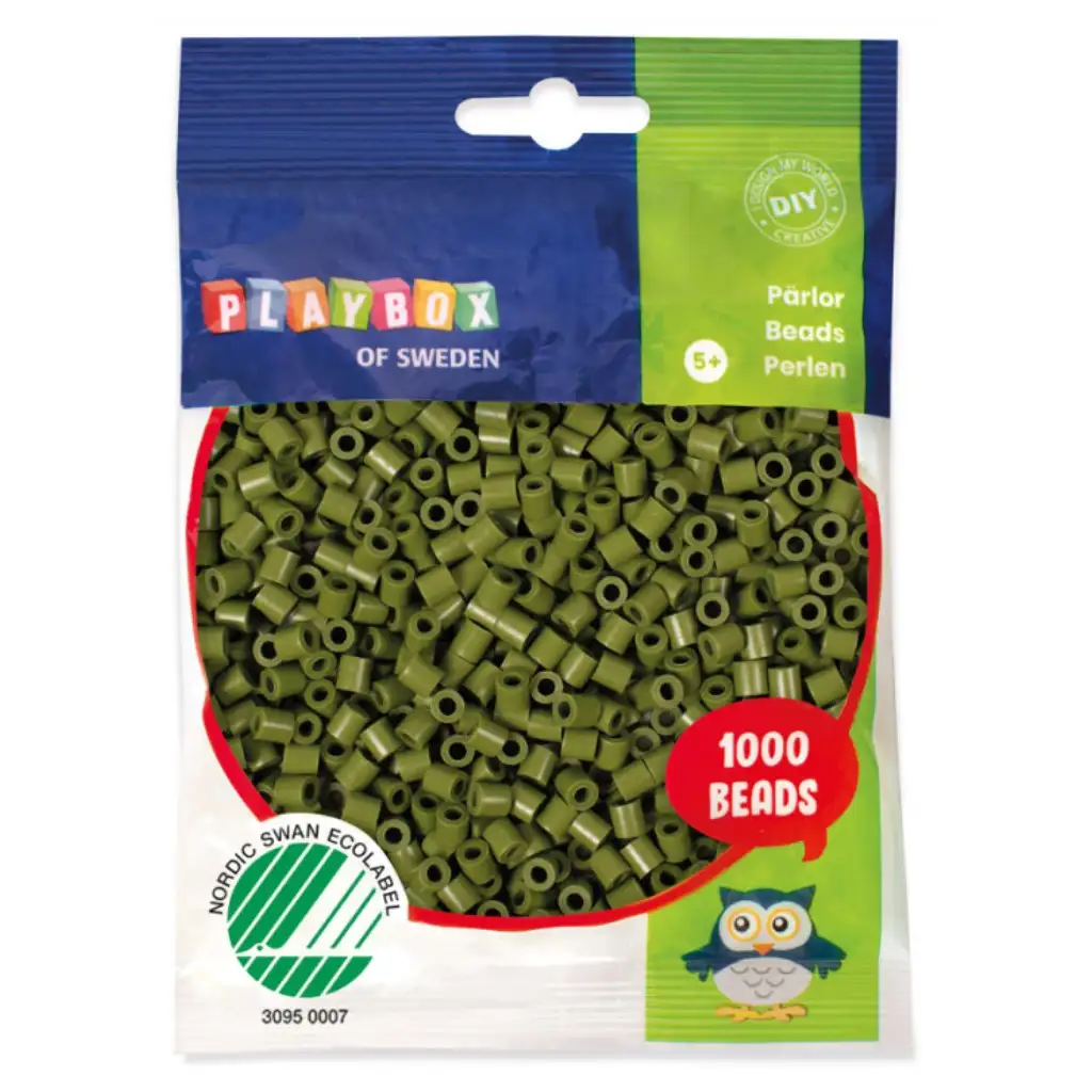 PlayBox: Perline da stirare MIDI da 5 mm, confezione da 1000 pezzi, colore verde oliva
