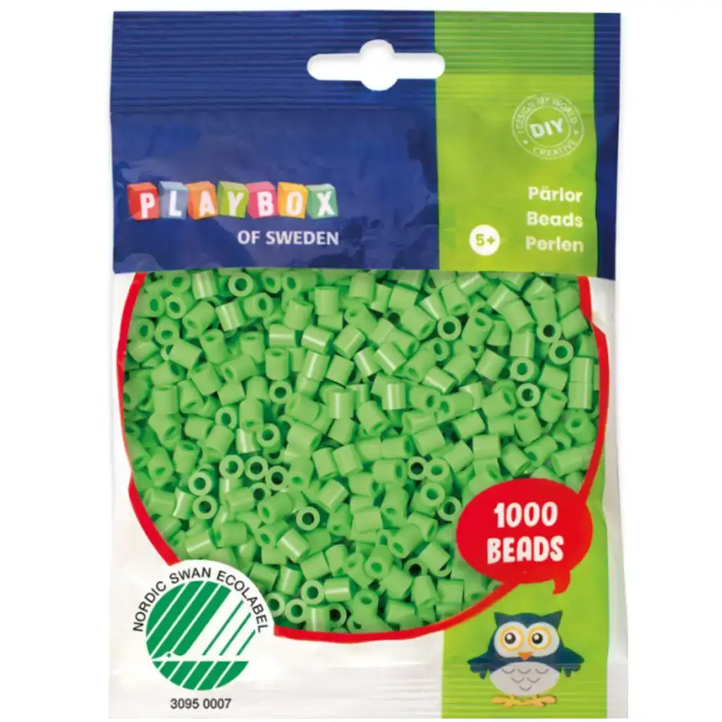 PlayBox: Perline da stirare MIDI da 5 mm, confezione da 1000 pezzi, colore verde primaverile