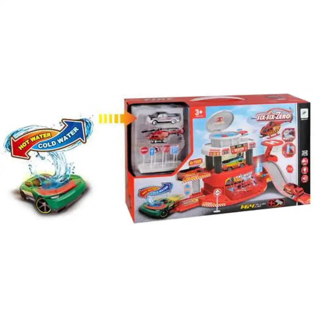 Set da gioco stazione dei pompieri con macchinina che cambia colore, luci e suoni