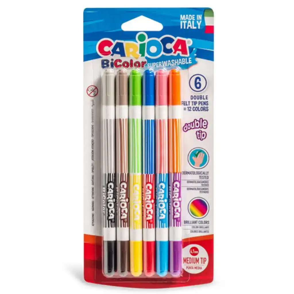 Set di pennarelli bicolore 6 pezzi - Carioca