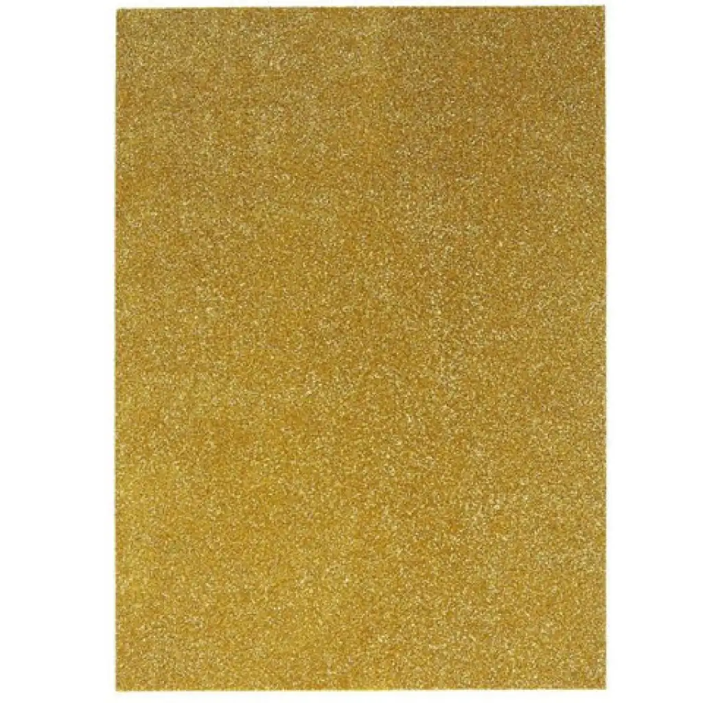 Spirit: Foglio di schiuma decorativa adesiva glitterata color oro A/4 1 pezzo