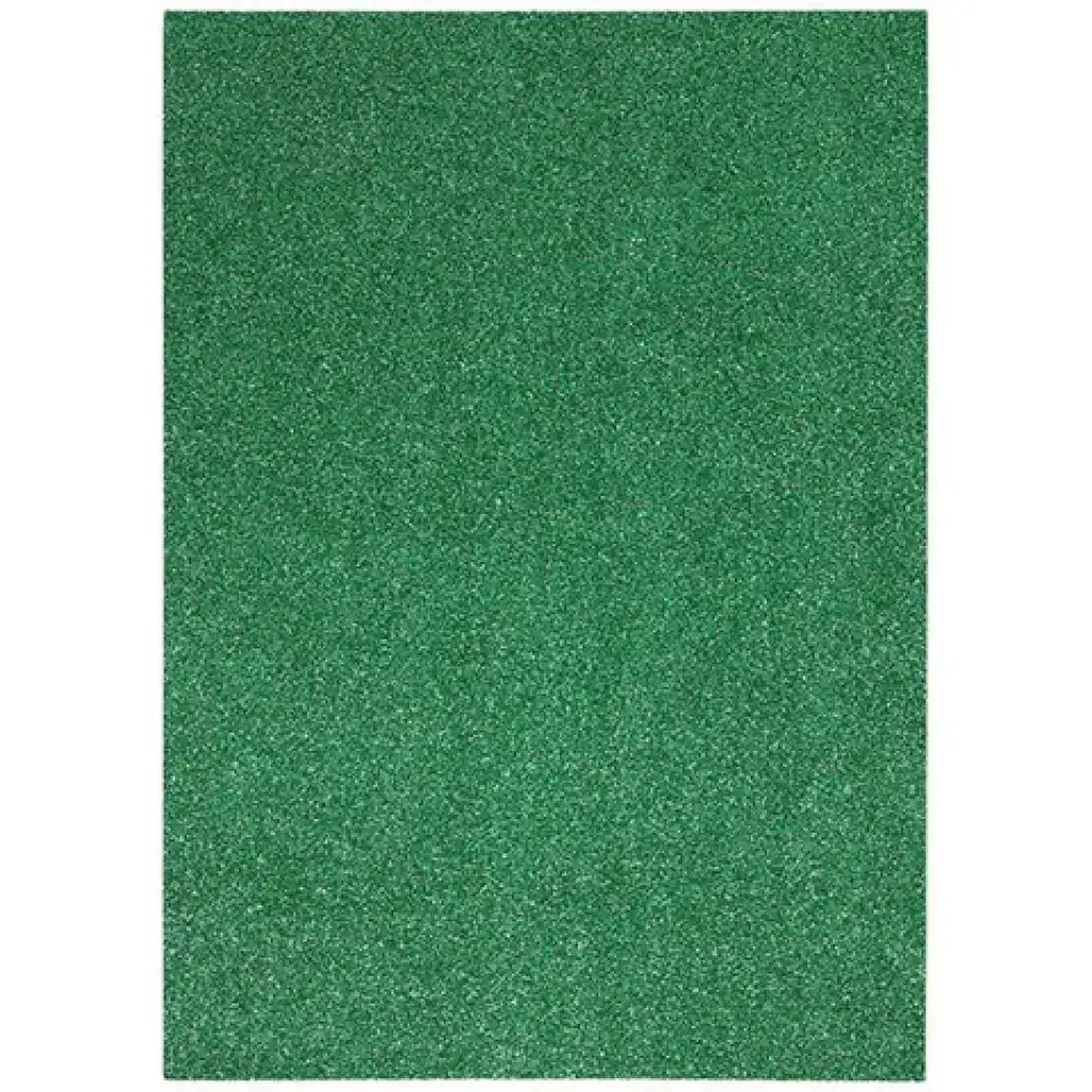 Spirit: Foglio di schiuma decorativa autoadesiva con glitter, colore verde scuro, formato A4, 1 pezzo