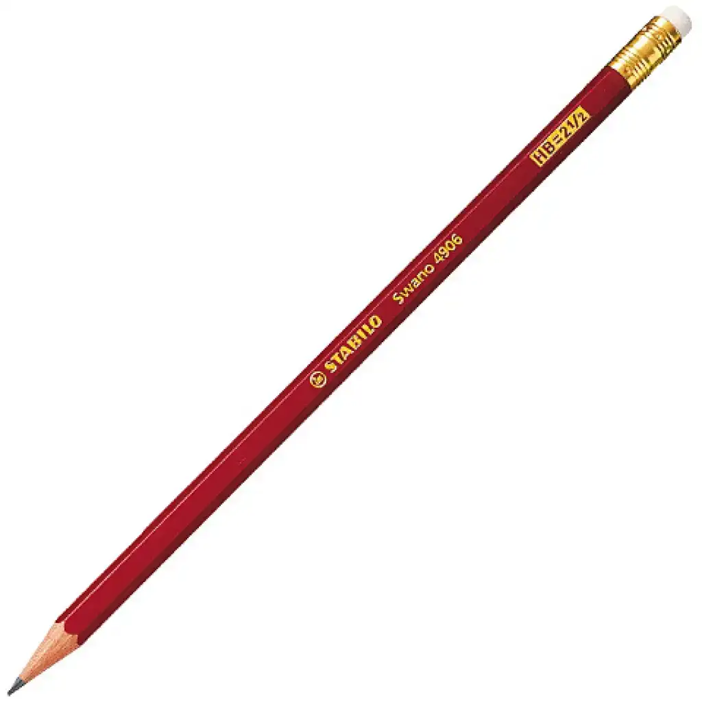 Stabilo: Swano HB matita in grafite con gomma, colore rosso