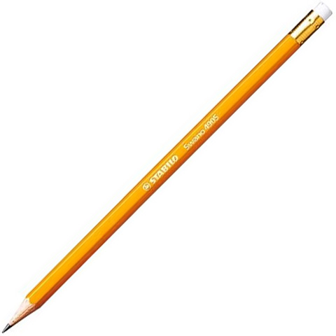 Stabilo: Swano matita grafite HB con gomma, colore giallo.