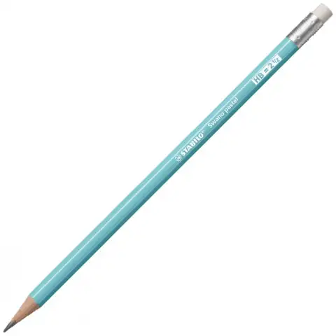 Stabilo: Swano matita in grafite HB con gomma, colore blu pastello