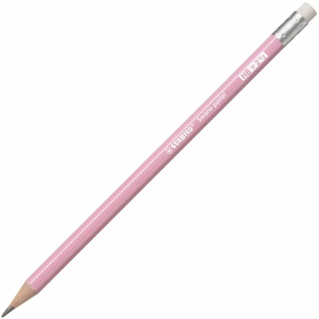 Stabilo: Swano matita in grafite HB con gomma, colore rosa pastello