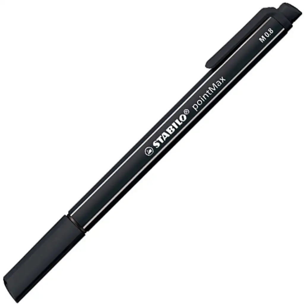 Stabilo: pointMax penna a punta in fibra colore nero 0,8mm
