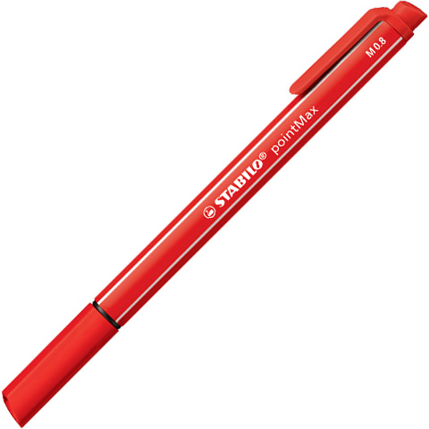 Stabilo: pointMax pennarello a punta in fibra colore rosso carminio 0,8 mm