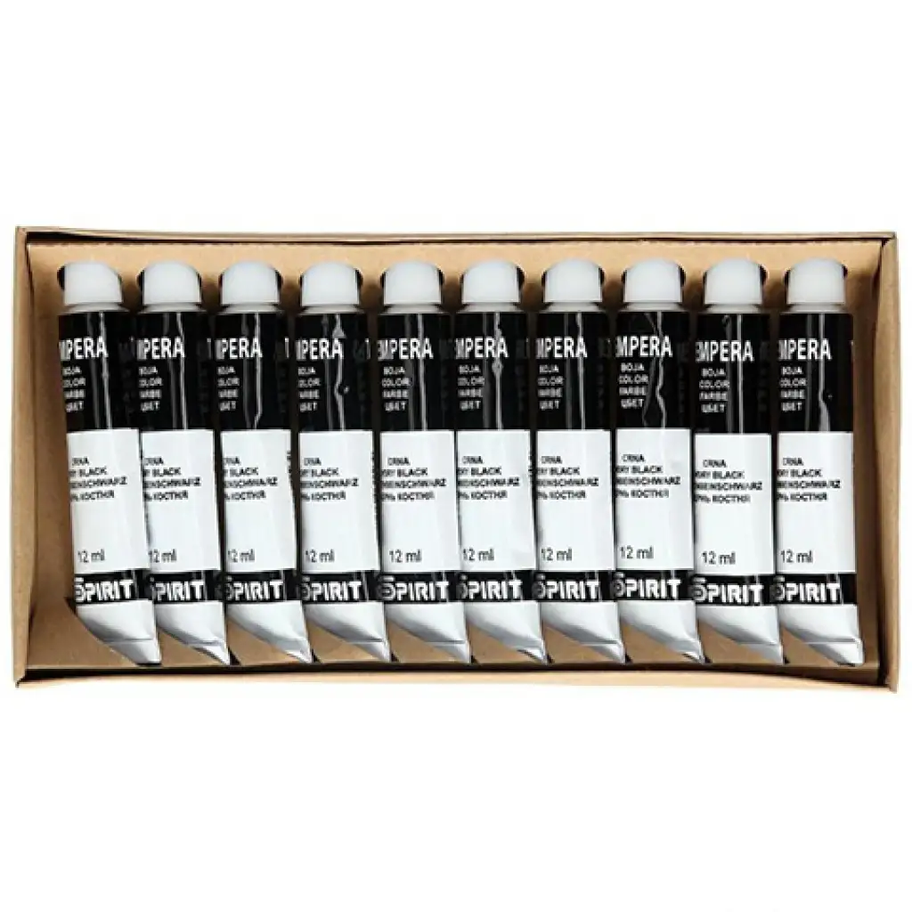 Tempera in tubetto colore nero 12ml 1 pezzo