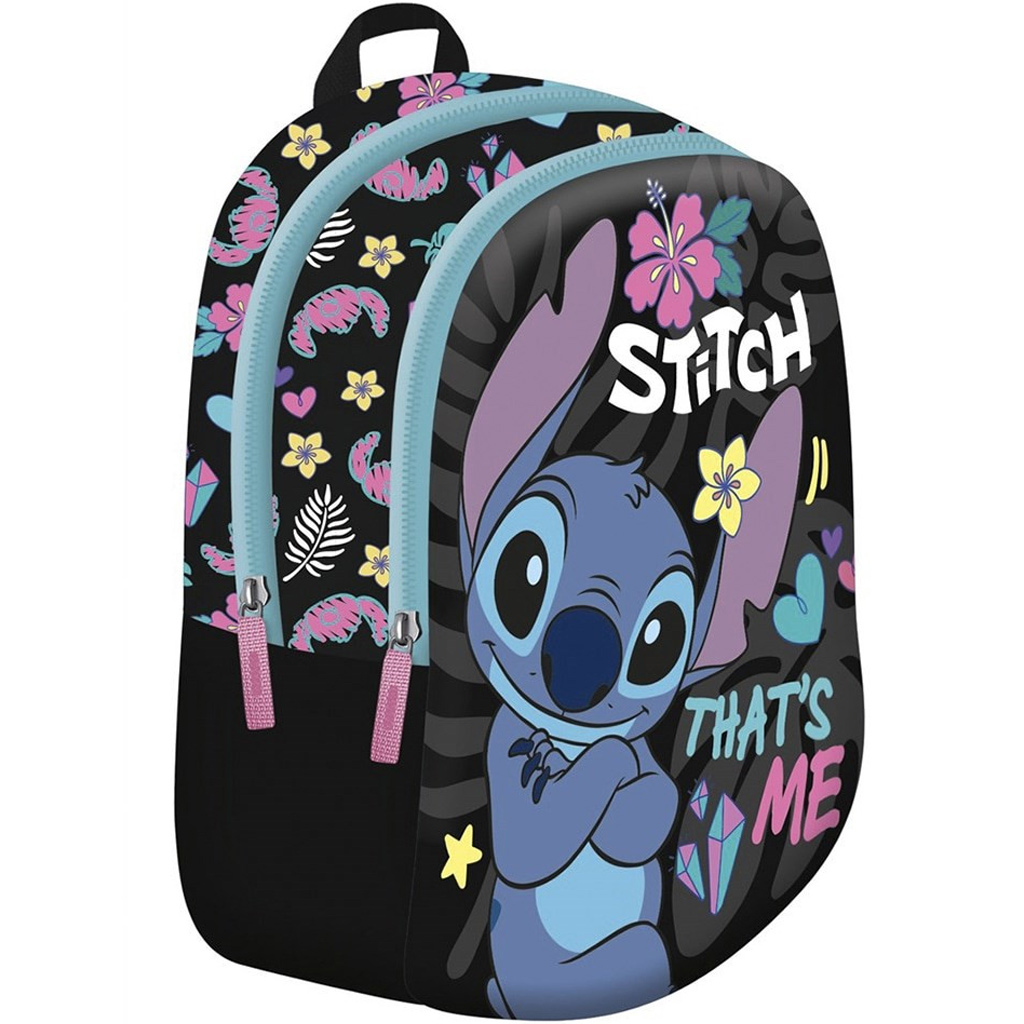 Zainetto per lasilo Disney Stitch Thats Me di colore nero 29x22x9 cm