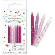 12 candele di compleanno rosa