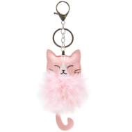 Ars Una: Borsa con pompon - gattina rosa