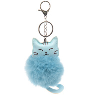 Ars Una: Borsa con pompon - gattino blu