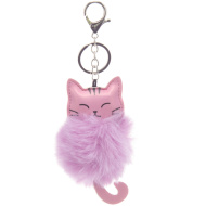 Ars Una: Borsa con pompon - gattino lilla