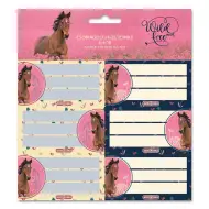 Ars Una: Etichette per quaderni confezionate con motivo di cavallo "Wild and Free" 3x6 pezzi