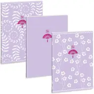 Ars Una: Quaderno a rete extra con graffette Soft Touch Purple Spring A/4
