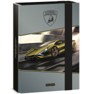 Ars Una: Scatola porta quaderni A5 con stampa Lamborghini gialla