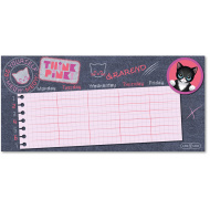 Ars Una: Think Pink — carino a tema gatti, orario a pagina singola, fronte-retro