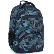 Ars Una: Zaino ergonomico scolastico Hyde con motivo mimetico blu, 33x45x24cm